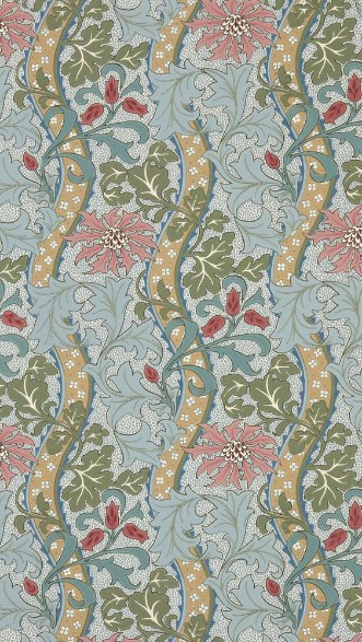 Cornflower Rose/Woad - MUNW217582 wallpaper Morris & Co