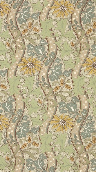 Cornflower Lemon/Sage - MUNW217583 wallpaper Morris & Co