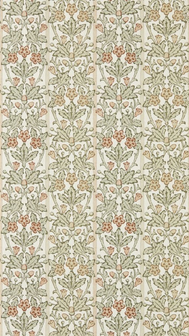 Oak & Blossom Chestnut/Primrose - MUNW217589 wallpaper Morris & Co