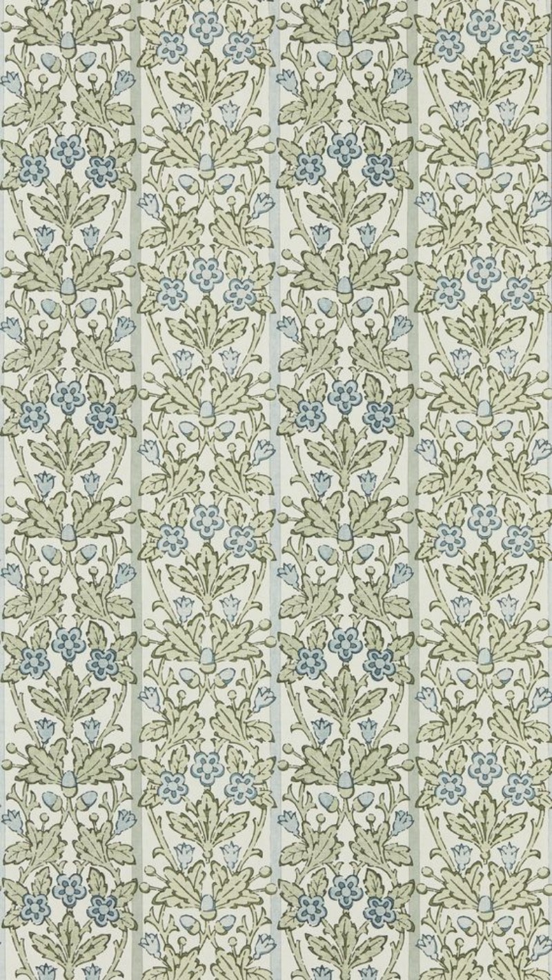 Oak & Blossom Thyme/Woad - MUNW217590 wallpaper Morris & Co