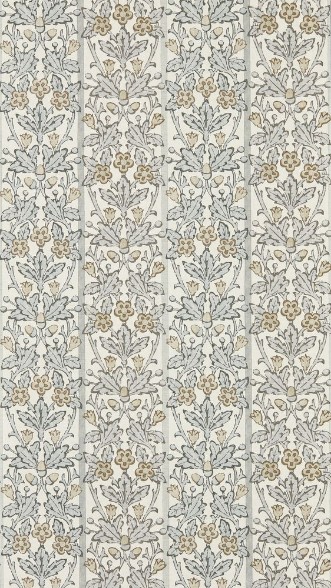 Oak & Blossom Mineral Blue/Linen - MUNW217591 wallpaper Morris & Co