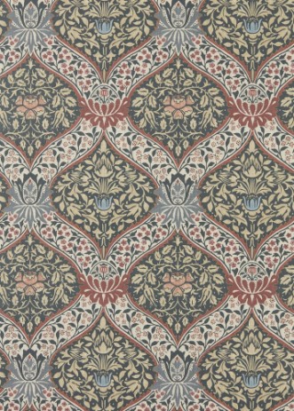 Norbury Brick/Teal - MUNW217593 wallpaper Morris & Co