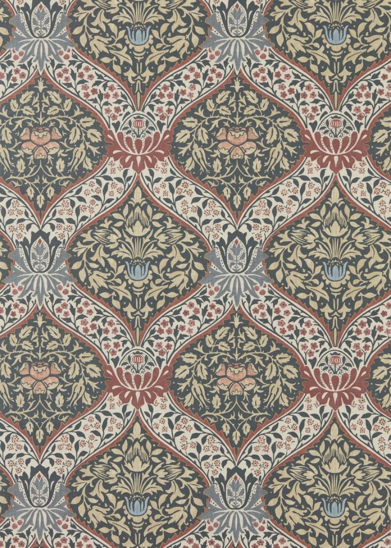 Norbury Brick/Teal - MUNW217593 wallpaper Morris & Co