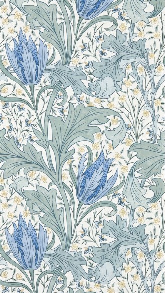 Lent Lily Cornflower Blue - MUNW217597 wallpaper Morris & Co