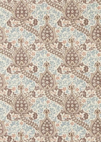 Persian Tulip Umber/Mineral Blue - MUNW217598 wallpaper Morris & Co