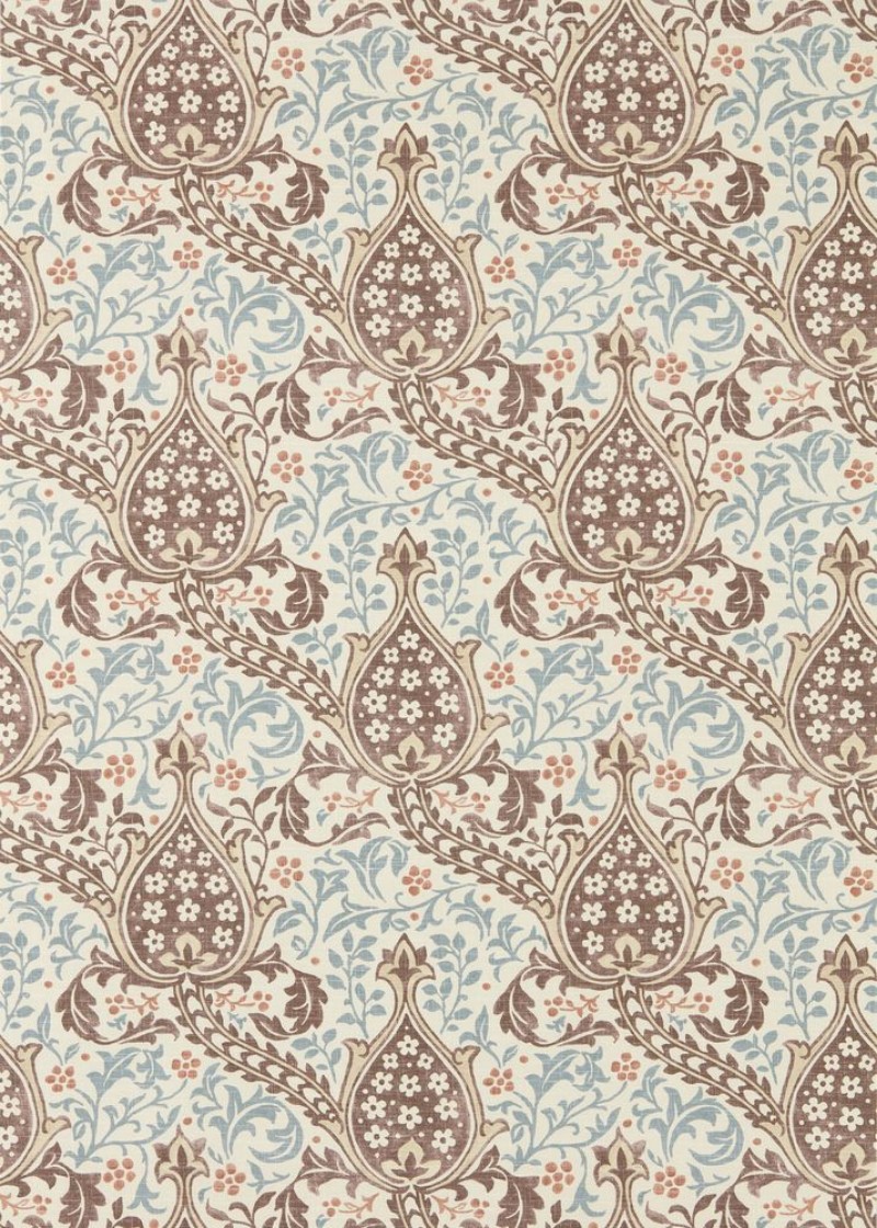Persian Tulip Umber/Mineral Blue - MUNW217598 wallpaper Morris & Co