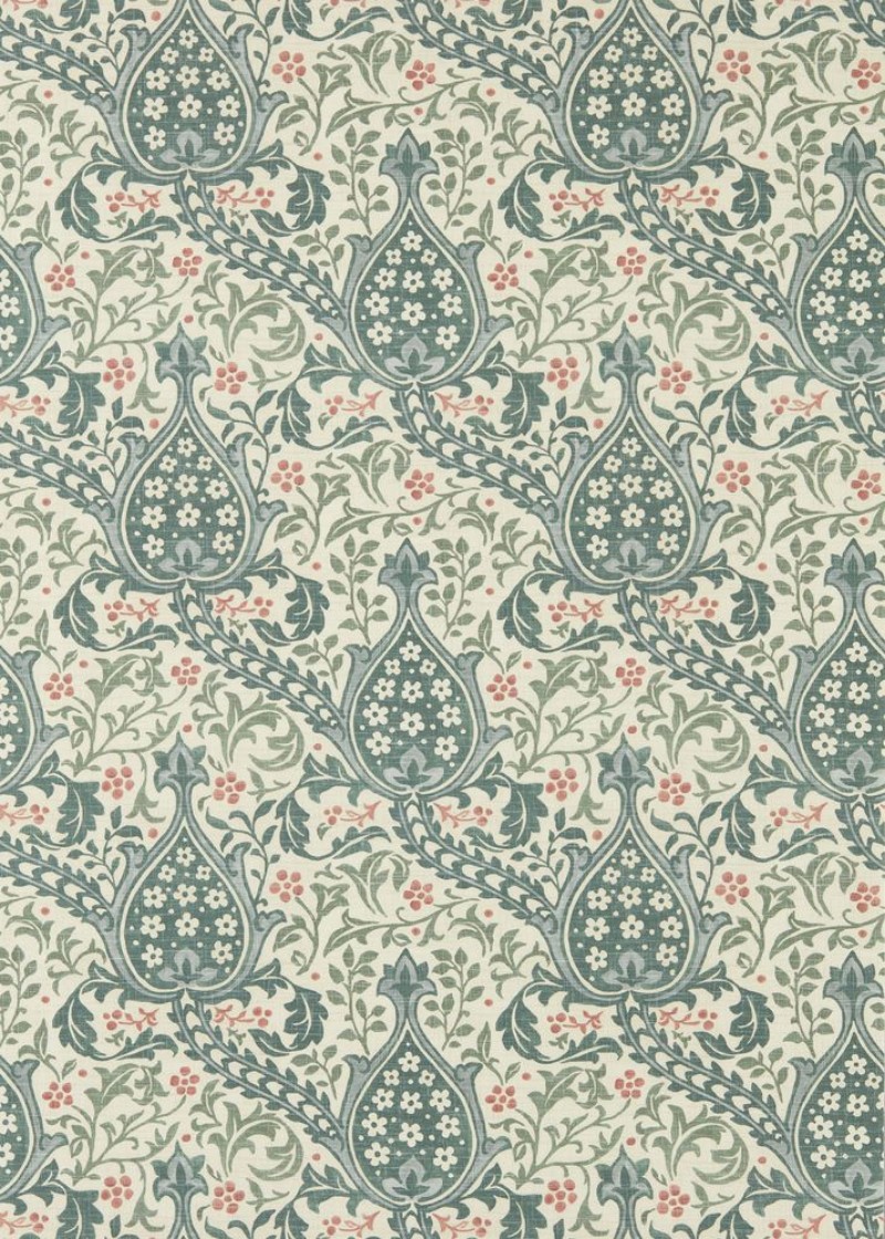 Persian Tulip Teal - MUNW217599 wallpaper Morris & Co