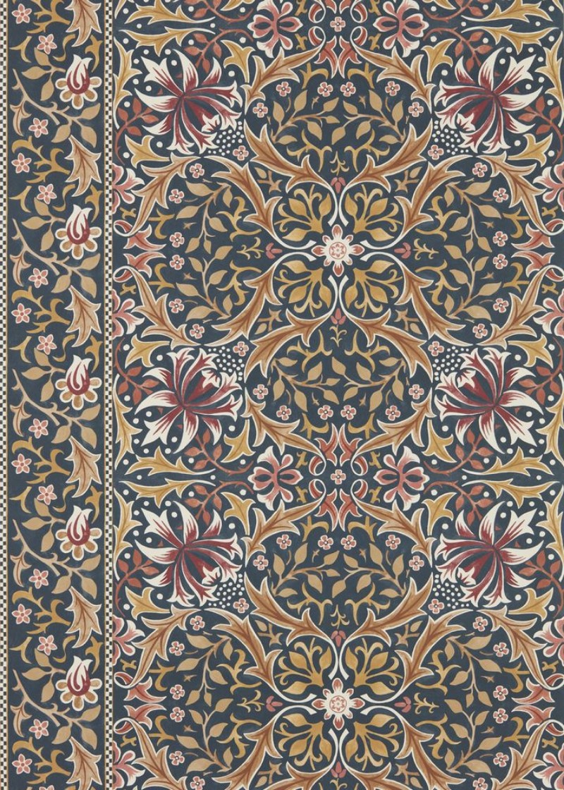 Walthamstow Indigo/Gold - MUNW217601 wallpaper Morris & Co