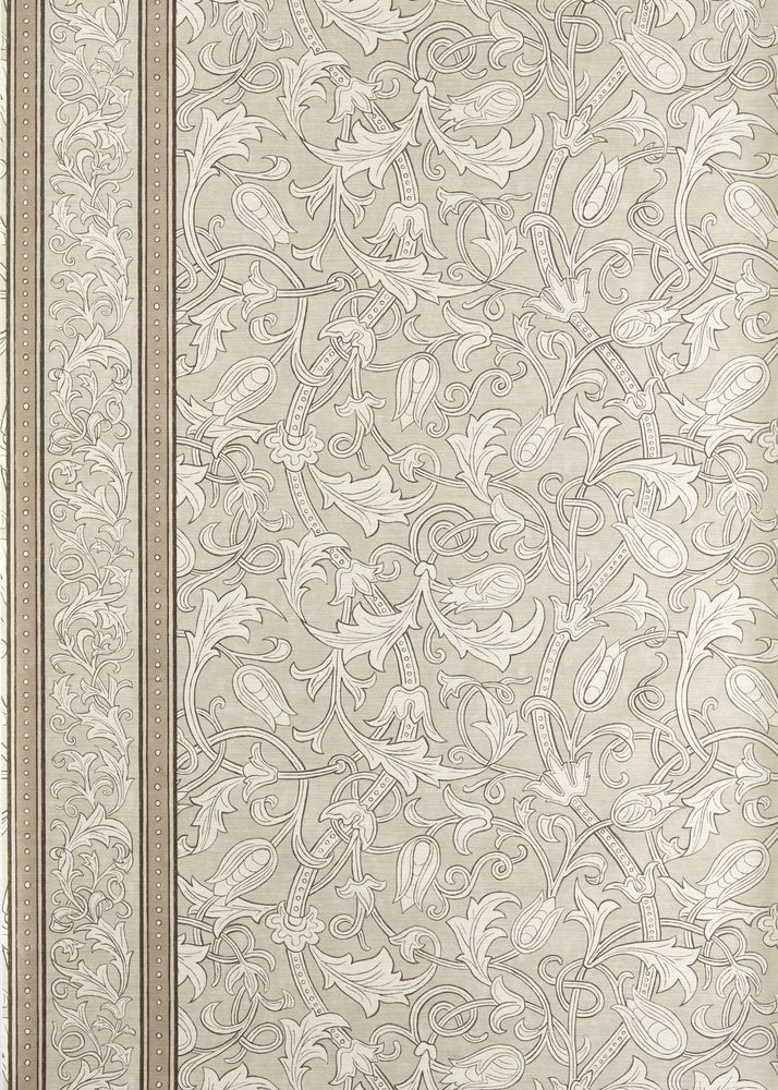 Etched Scrolling Tulip Parchment - MUNW217603 wallpaper Morris & Co