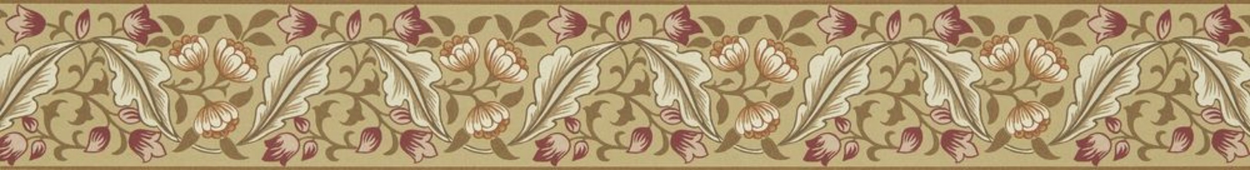Bluebell & Peony Border Gold/Madder - MUNW217608 wallpaper Morris & Co