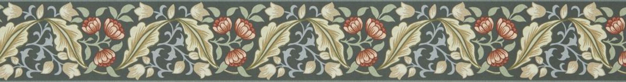 Bluebell & Peony Border Bayleaf/Manilla - MUNW217609 wallpaper Morris & Co