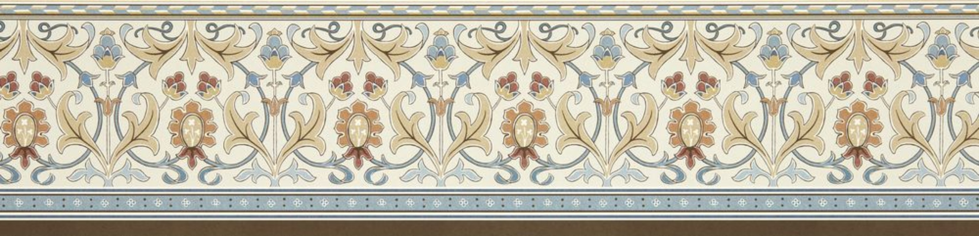Ornamental Frieze Linen/Woad - MUNW217612 wallpaper Morris & Co