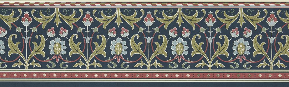 Ornamental Frieze Indigo/Thyme - MUNW217613 wallpaper Morris & Co
