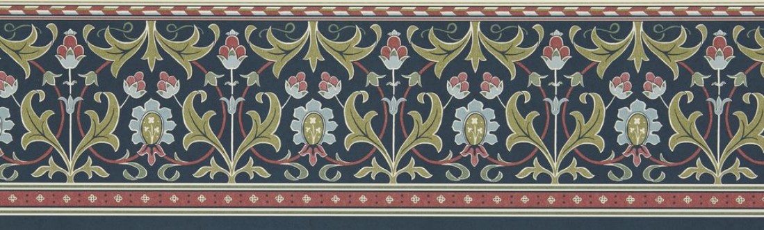 Ornamental Frieze Indigo/Thyme - MUNW217613 wallpaper Morris & Co
