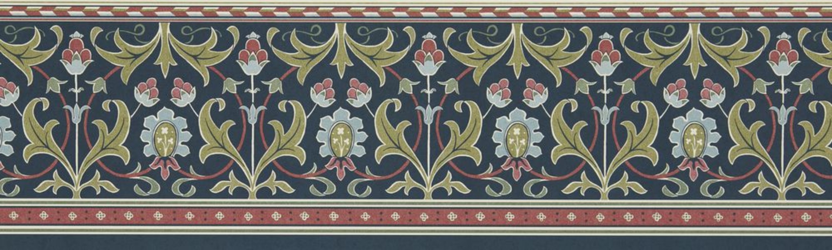 Ornamental Frieze Indigo/Thyme - MUNW217613 wallpaper Morris & Co