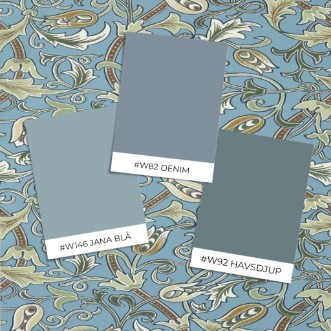 Scrolling Tulip Woad/Thyme - MUNW217565 wallpaper Morris & Co