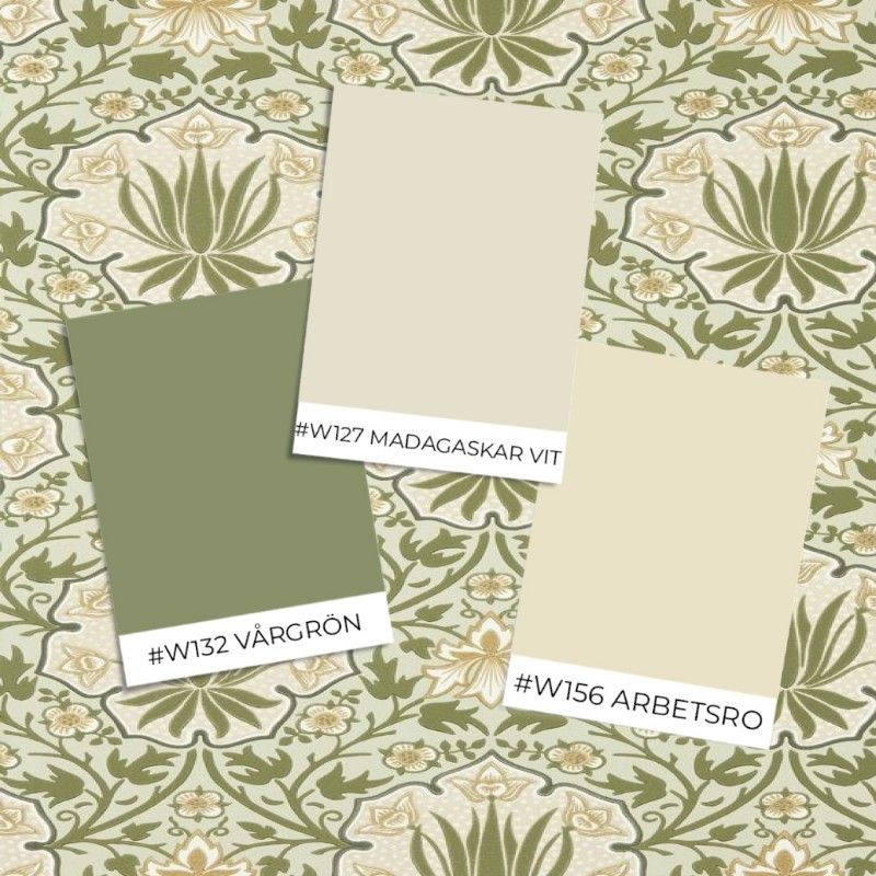 Iris & Rose Bayleaf/Weld - MUNW217567 wallpaper Morris & Co