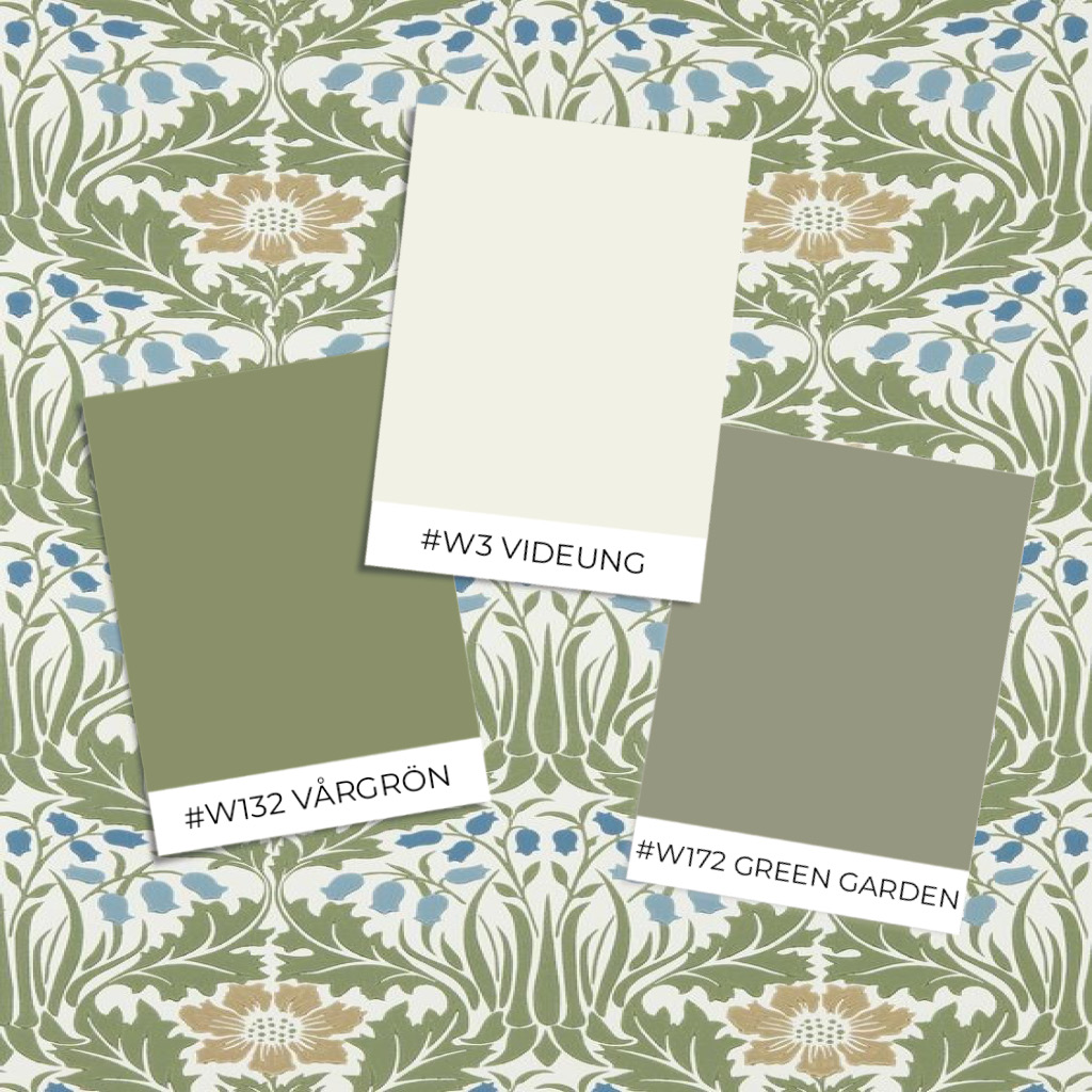 Woodbell & Anemone Woad/Nettle - MUNW217572 wallpaper Morris & Co