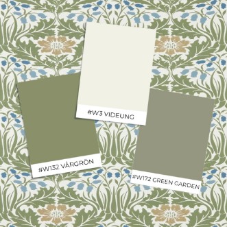 Woodbell & Anemone Woad/Nettle - MUNW217572 wallpaper Morris & Co