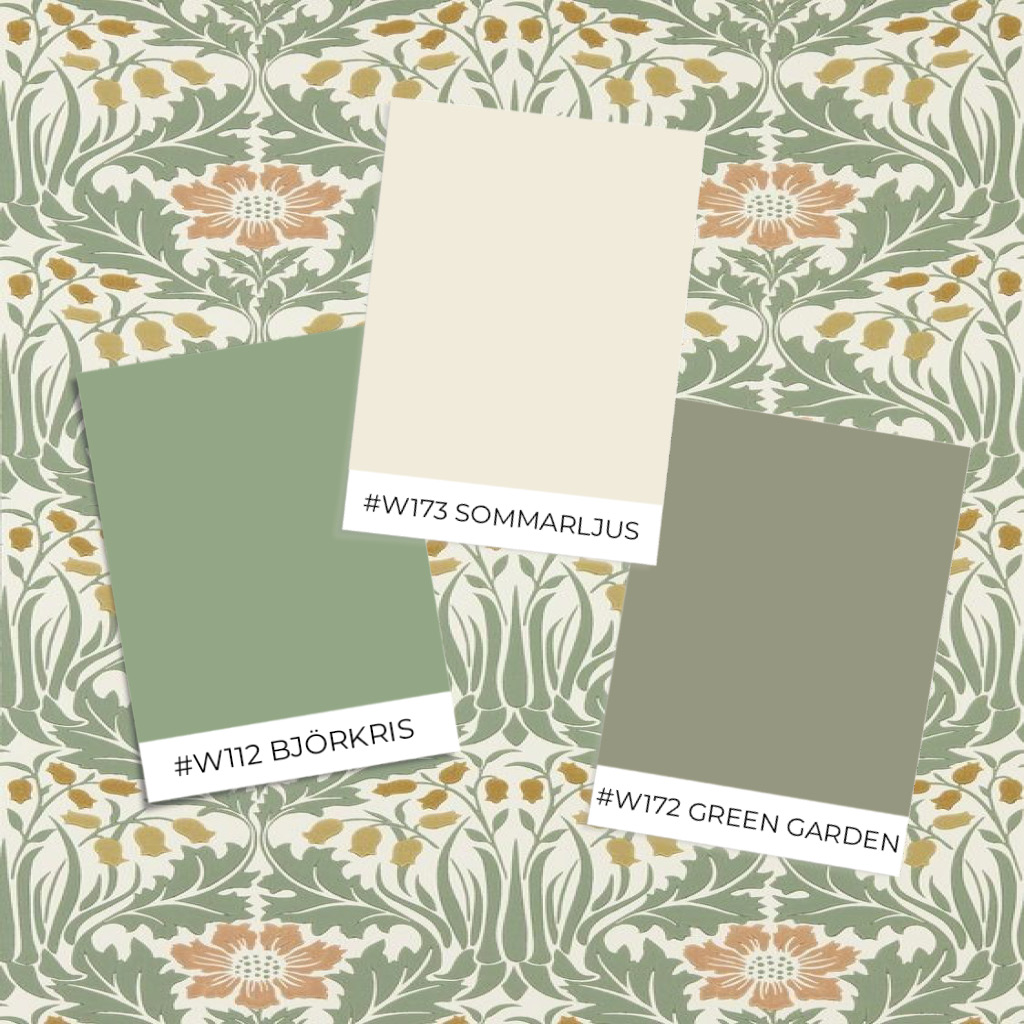Woodbell & Anemone Rose/Sage - MUNW217573 wallpaper Morris & Co