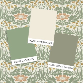 Woodbell & Anemone Rose/Sage - MUNW217573 wallpaper Morris & Co