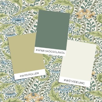 Wild Tulip & Vine Nettle/Woad - MUNW217577 wallpaper Morris & Co
