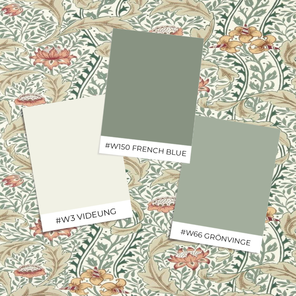 Wild Tulip & Vine Coral/Teal - MUNW217578 wallpaper Morris & Co