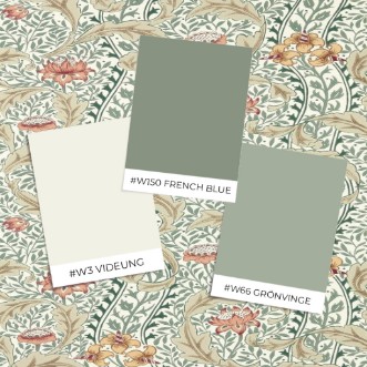 Wild Tulip & Vine Coral/Teal - MUNW217578 wallpaper Morris & Co
