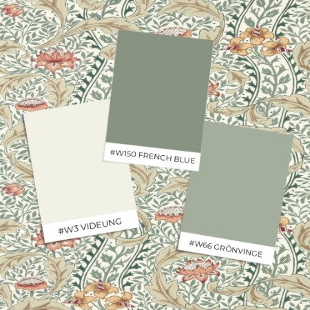 Wild Tulip & Vine Coral/Teal - MUNW217578 wallpaper Morris & Co Wild Tulip & Vine Coral/Teal - MUNW217578 wallpaper Morris & Co