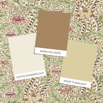 Wild Tulip & Vine Rose/Linen - MUNW217579 wallpaper Morris & Co