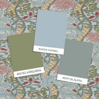 Cornflower Rose/Woad - MUNW217582 wallpaper Morris & Co