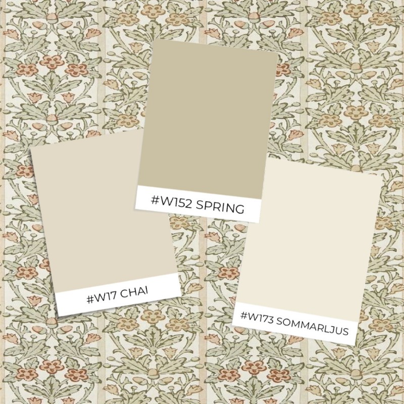 Oak & Blossom Chestnut/Primrose - MUNW217589 wallpaper Morris & Co