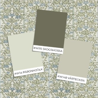 Oak & Blossom Thyme/Woad - MUNW217590 wallpaper Morris & Co