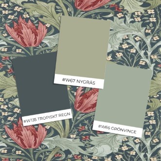 Lent Lily Indigo/Madder - MUNW217595 wallpaper Morris & Co