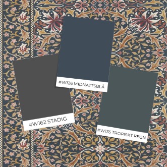Walthamstow Indigo/Gold - MUNW217601 wallpaper Morris & Co