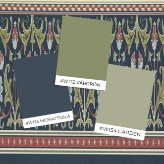 Ornamental Frieze Indigo/Thyme - MUNW217613 wallpaper Morris & Co