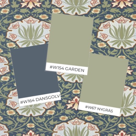 Coloring Iris & Rose Indigo/Thyme - MUNW217568 - 07877-01 paint Morris & Co
