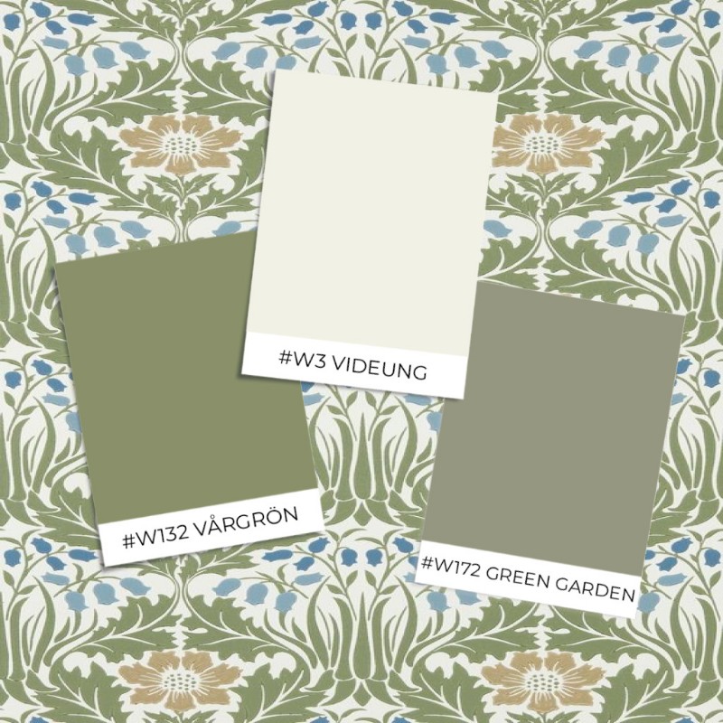 Coloring Woodbell & Anemone Woad/Nettle - MUNW217572 - 07881-01 paint Morris & Co