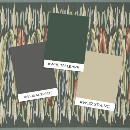 Coloring Bluebell & Peony Border Bayleaf/Manilla - MUNW217609 - 07915-01 paint Morris & Co