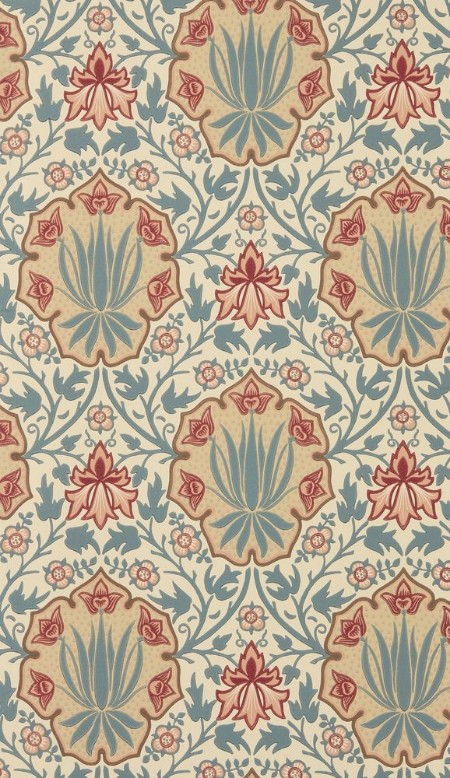 Coloring Iris & Rose Indigo/Crimson - MUNW217566 - 07875-01 paint Morris & Co