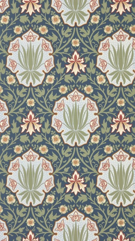 Coloring Iris & Rose Indigo/Thyme - MUNW217568 - 07877-01 paint Morris & Co
