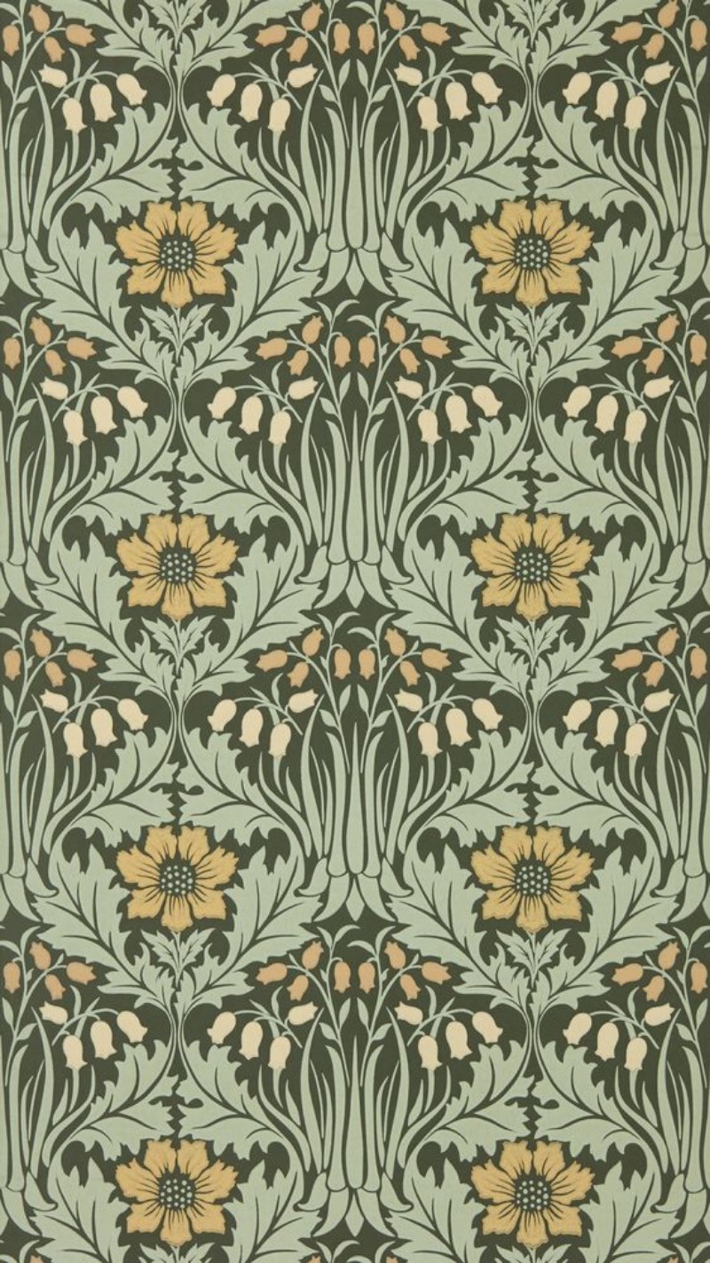 Coloring Woodbell & Anemone Bayleaf/Manilla - MUNW217575 - 07884-01 paint Morris & Co