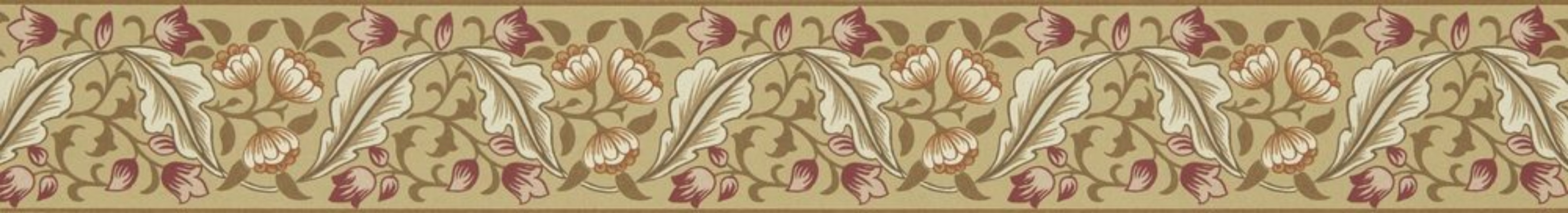 Coloring Bluebell & Peony Border Gold/Madder - MUNW217608 - 07914-01 paint Morris & Co