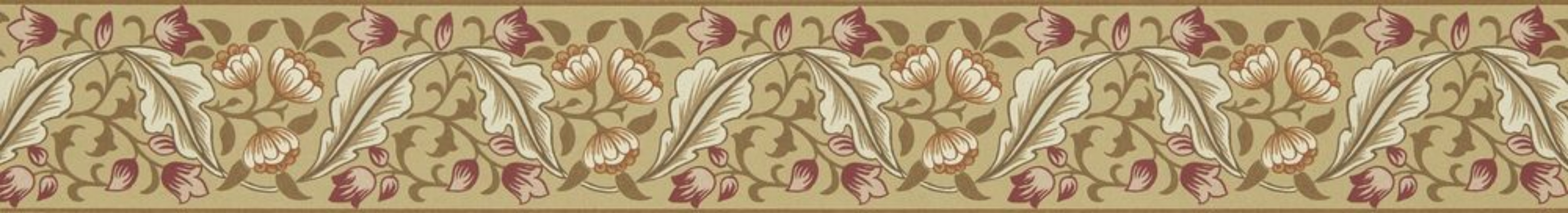 Coloring Bluebell & Peony Border Gold/Madder - MUNW217608 - 07914-01 paint Morris & Co