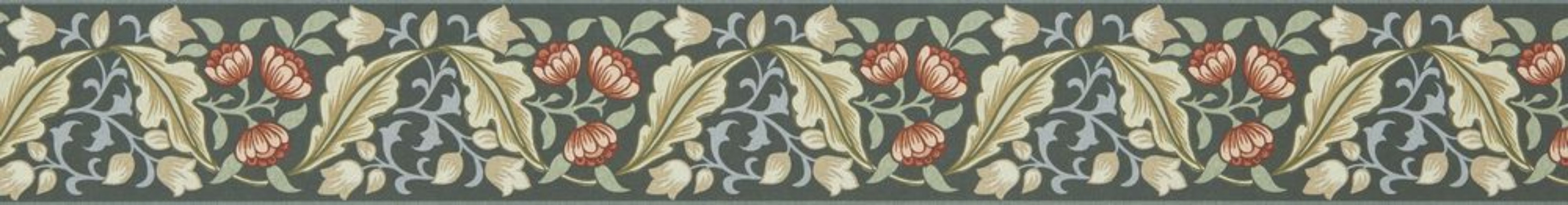 Coloring Bluebell & Peony Border Bayleaf/Manilla - MUNW217609 - 07915-01 paint Morris & Co