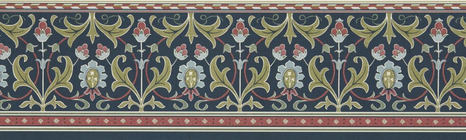 Coloring Ornamental Frieze Indigo/Thyme - MUNW217613 - 07919-01 paint Morris & Co