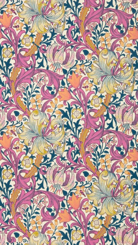 Golden Lily Pink Fizz - AARC510006 wallpaper Morris & Co