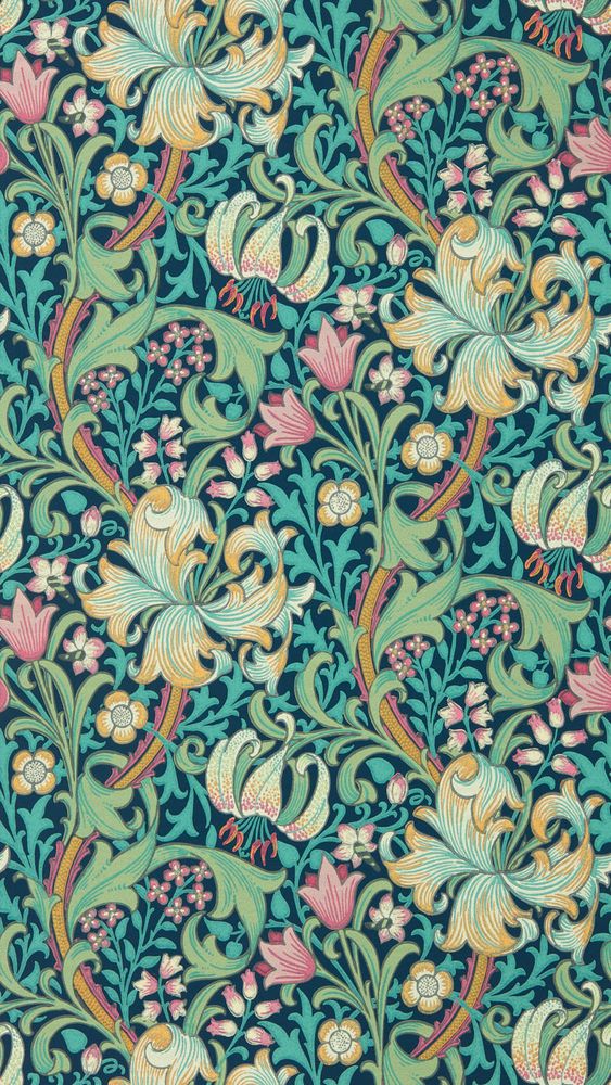 Golden Lily Galactic Ink - AARC510007 wallpaper Morris & Co Golden Lily Galactic Ink - AARC510007 wallpaper Morris & Co