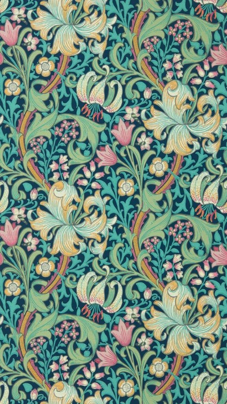 Golden Lily Galactic Ink - AARC510007 wallpaper Morris & Co