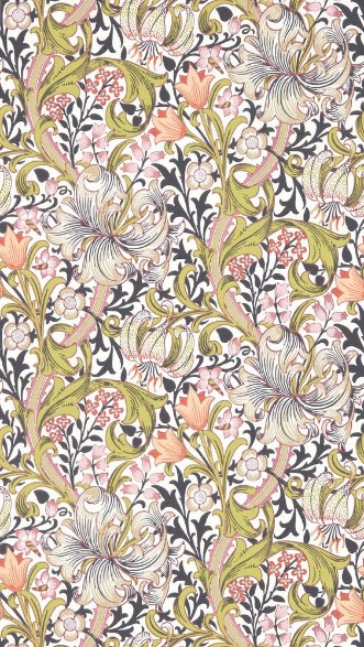 Golden Lily Espresso - AARC510015 wallpaper Morris & Co